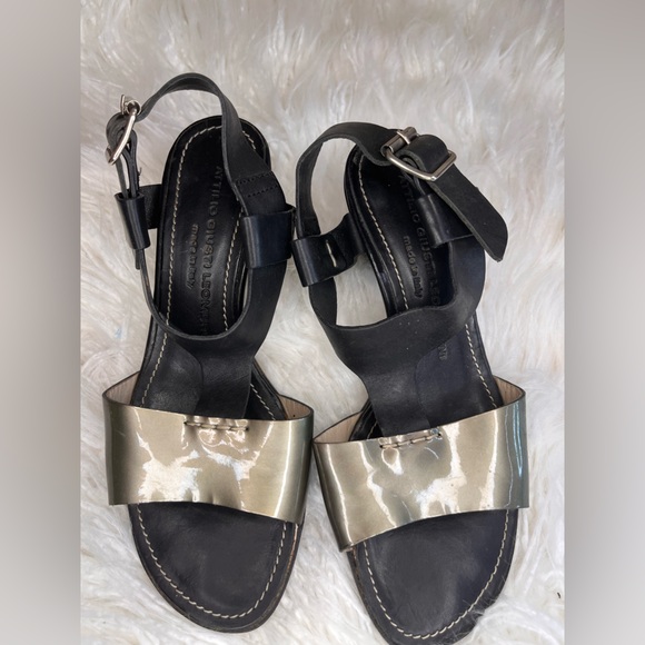 Attilio Giusti Leombruni Shoes - Attilio Giusti Leombruni Black and Gold Sandals